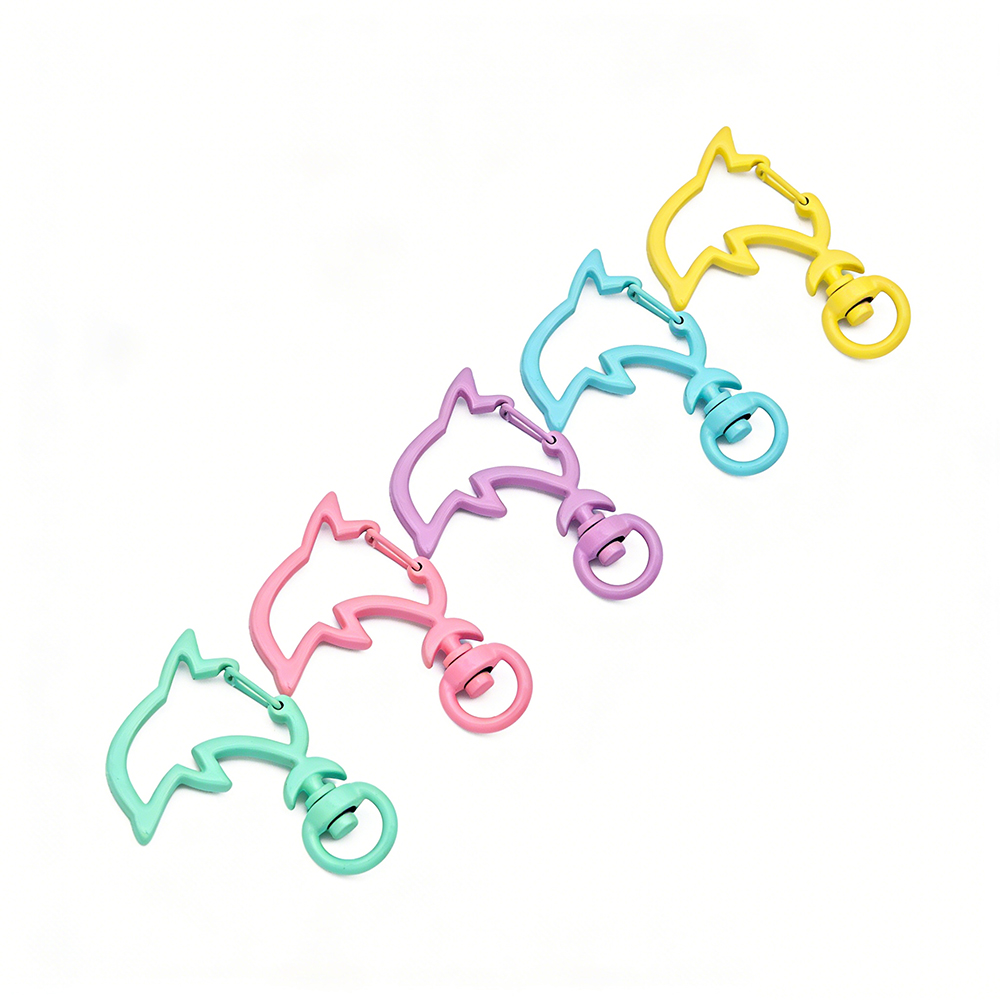 Jewelry Making Designs - 10pcs Candy Colors Metal Dolphin Snap