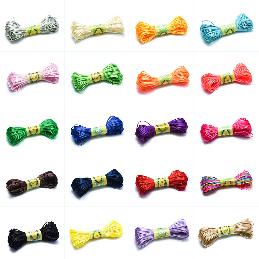 Knotting Cord Silk - 20m 1.5mm Mix Color Satin Nylon
