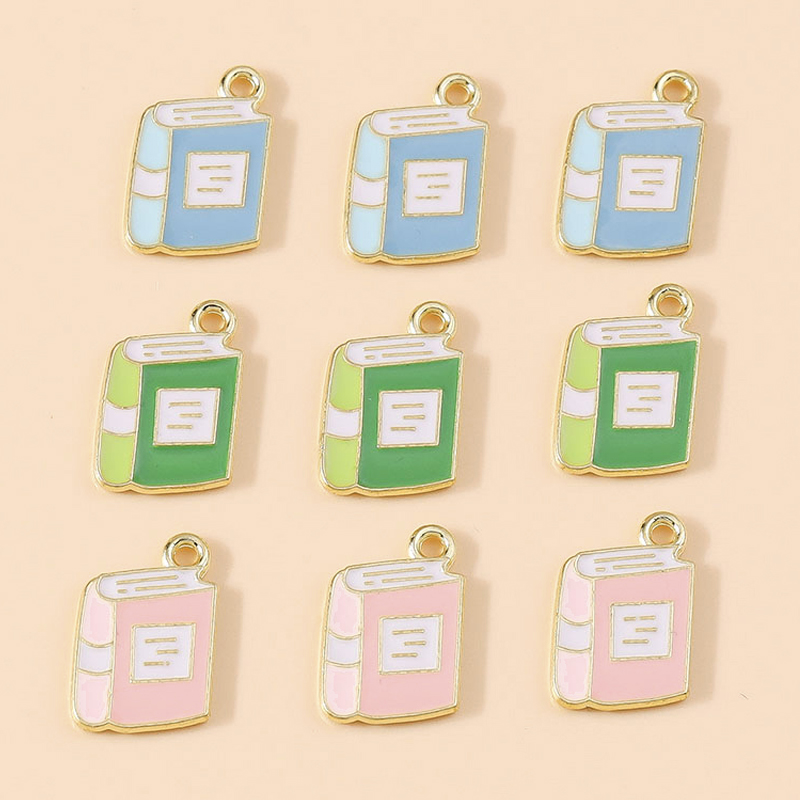 Jewelry Making Guide Book - Leslie 10pcs 11*17mm Enamel Notebook Student