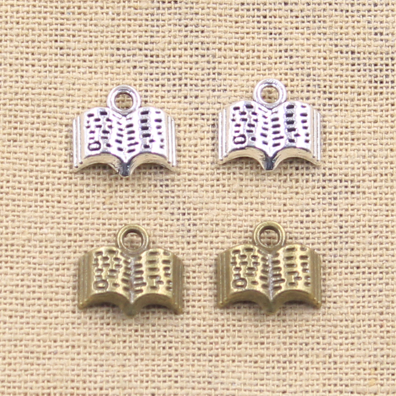 Jewelry Making Guide Book - 15pcs Charms Open Holy Bible Book