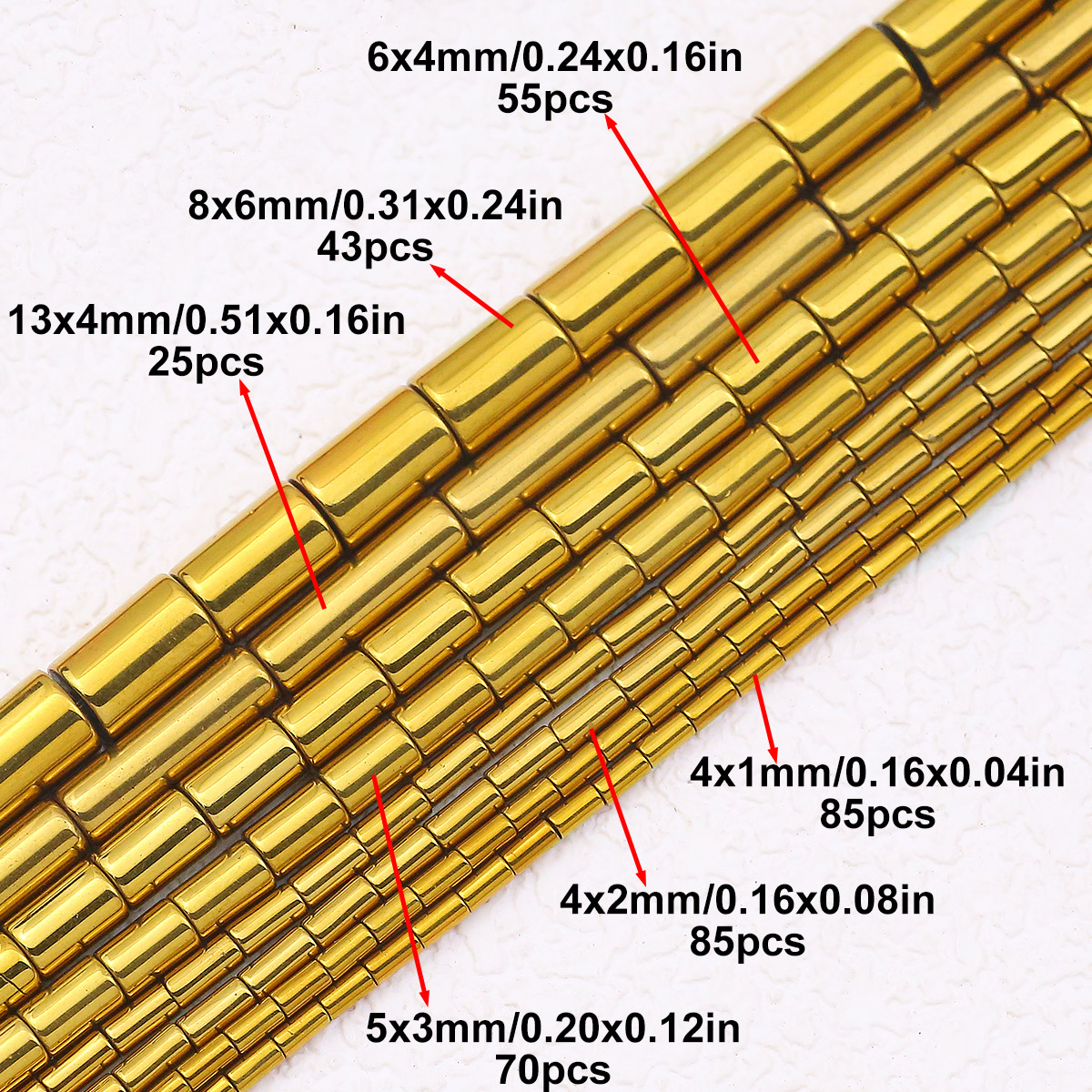 4/5/6/8/13mm Plated Golden Col - Seed Bead Tube 리뷰 및 가격