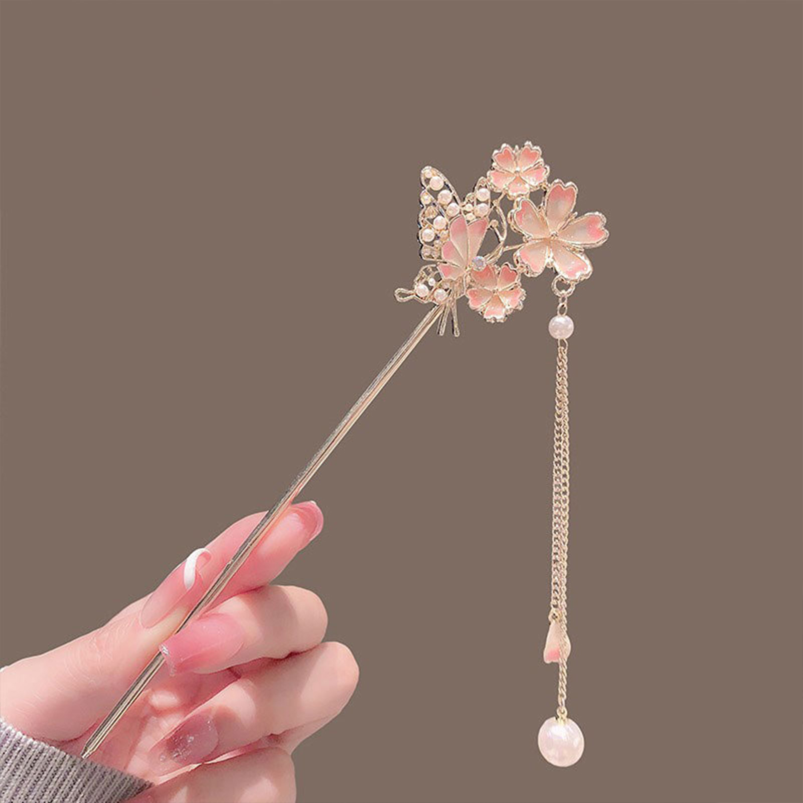 Pink Flower Butterfly Hair Pin - Jewelry Making Adults 리뷰 및 가격