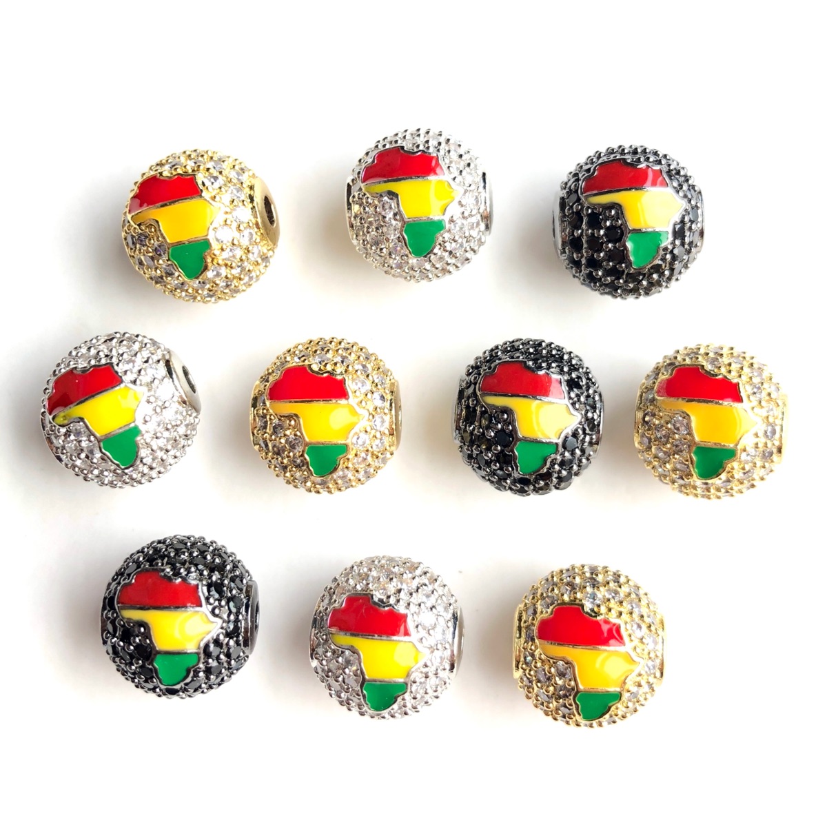 6pcs 12mm Red Yellow Green Ene - Jewelry Making History 리뷰 및 가격