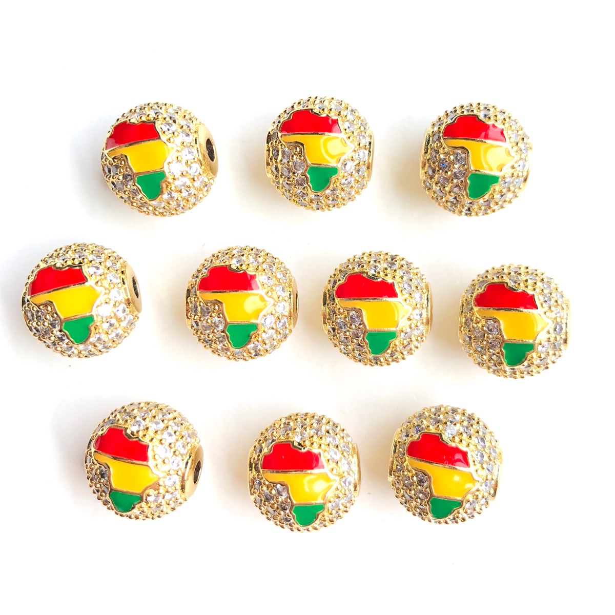 6pcs 12mm Red Yellow Green Ene - Jewelry Making History 리뷰 및 가격