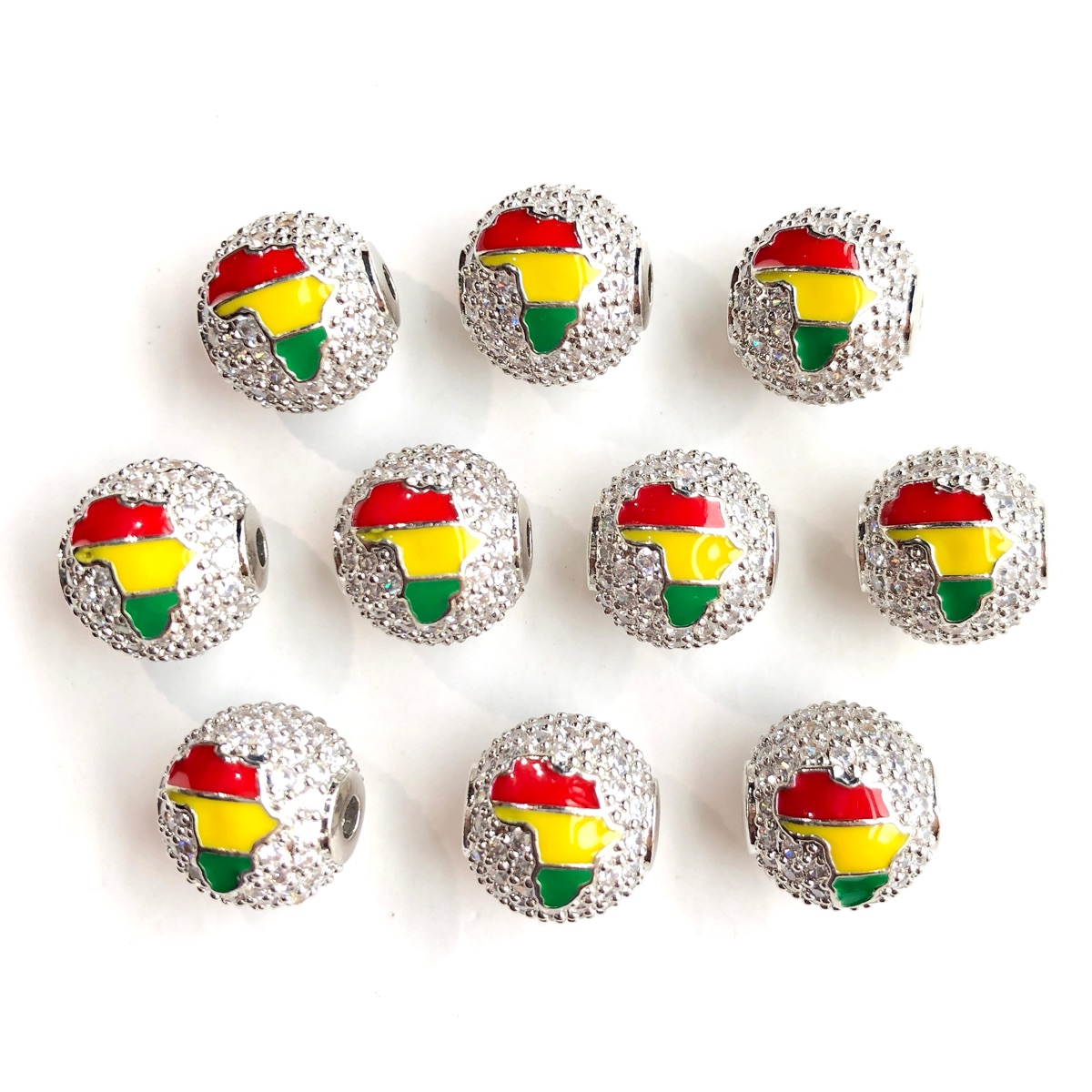 6pcs 12mm Red Yellow Green Ene - Jewelry Making History 리뷰 및 가격