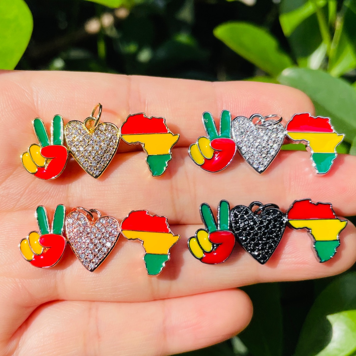 5pcs Zirconia Pave Enamel Peac - Jewelry Making History 리뷰 및 가격