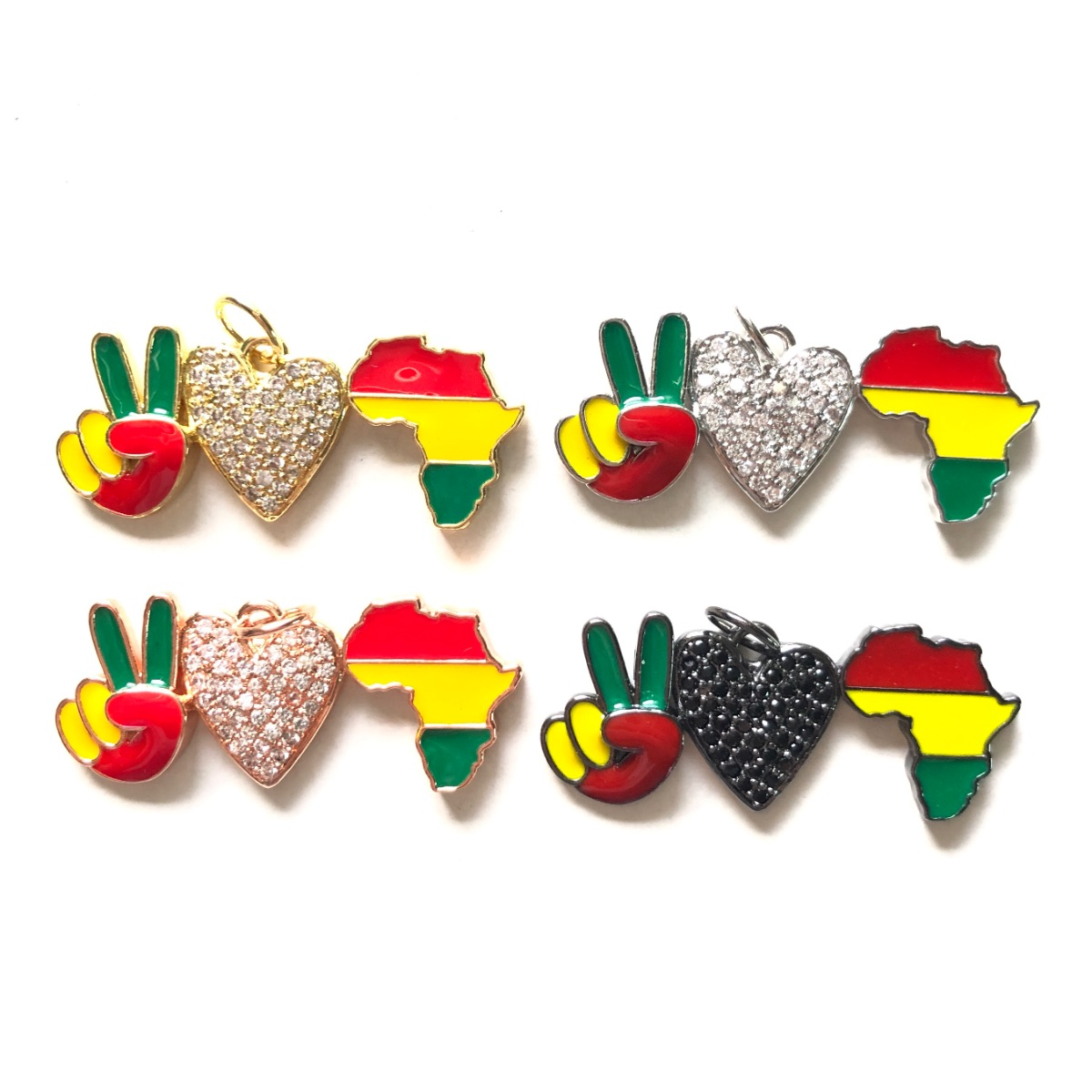 5pcs Zirconia Pave Enamel Peac - Jewelry Making History 리뷰 및 가격