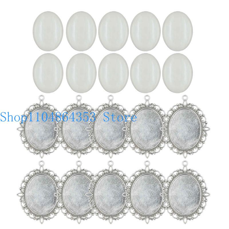 652F 10 Set Pendant Trays & Gl - Jewelry Making The Well 리뷰 및 가격