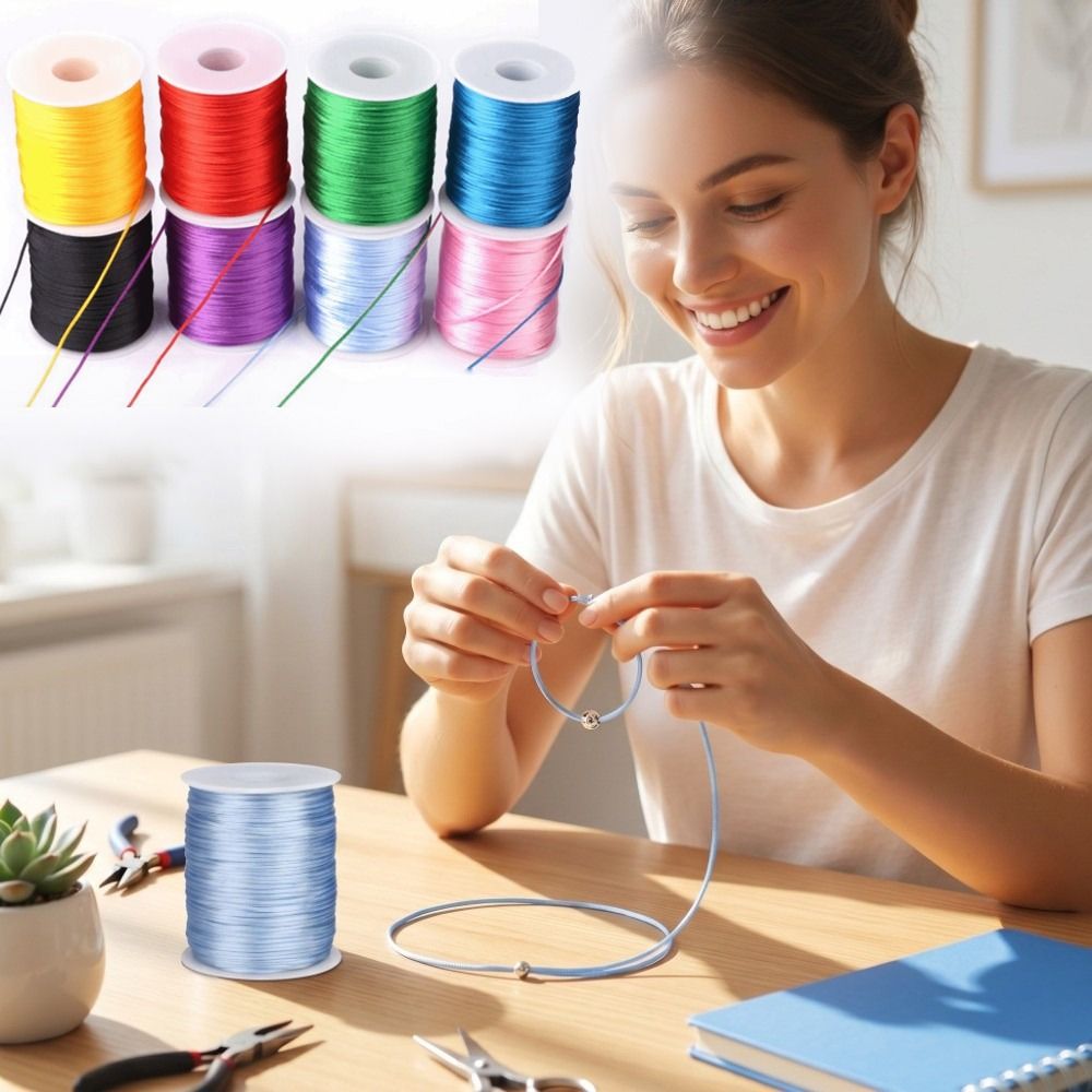 100m Craft String 1.5mm Satin  - Knotting Cord Silk 리뷰 및 가격