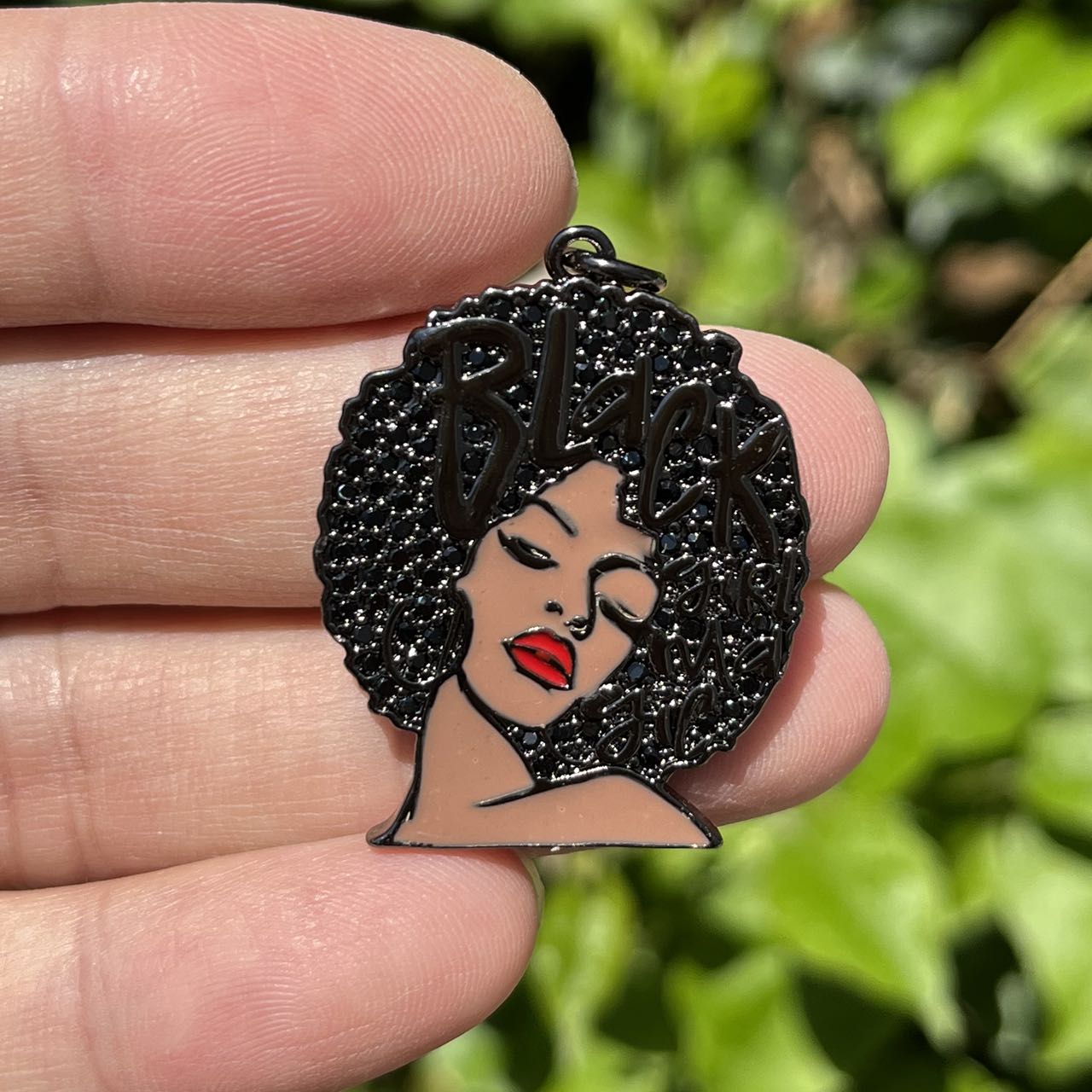 5Pcs Zirconia Paved Black Girl - Jewelry Making History 리뷰 및 가격