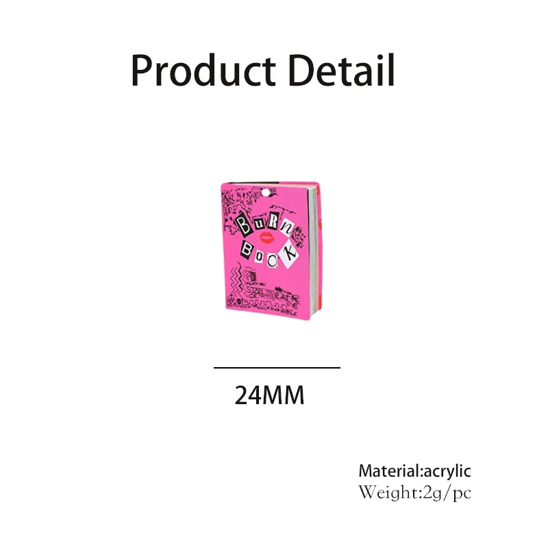 Pink Burn Book Acrylic Pendant - Jewelry Making Guide Book 리뷰 및 가격