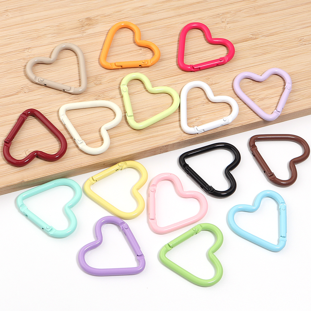 5pcs Colorful Heart-shaped Alu - Jewelry Making Materials 리뷰 및 가격