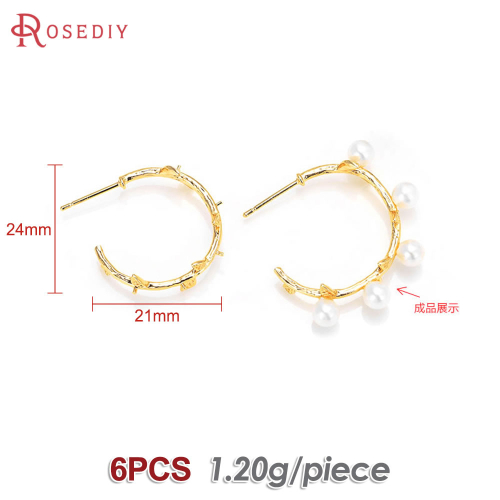 6PCS 18K Gold Color Brass with - Jewelry Making Pieces 리뷰 및 가격