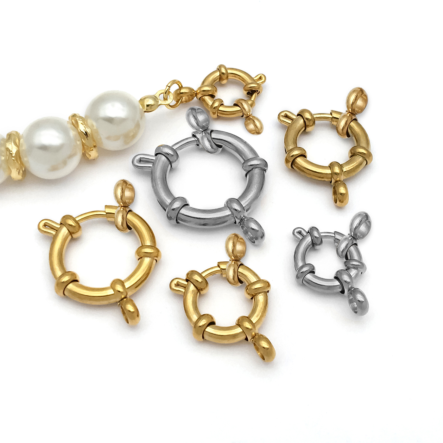 2pcs Stainless Steel Round Cla - Jewelry Making Materials 리뷰 및 가격