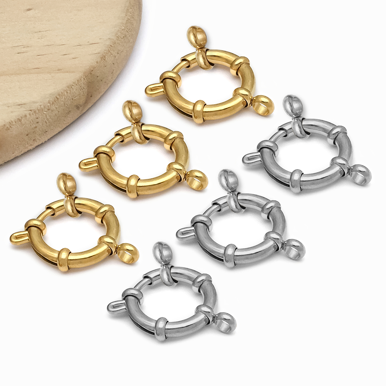 2pcs Stainless Steel Round Cla - Jewelry Making Materials 리뷰 및 가격