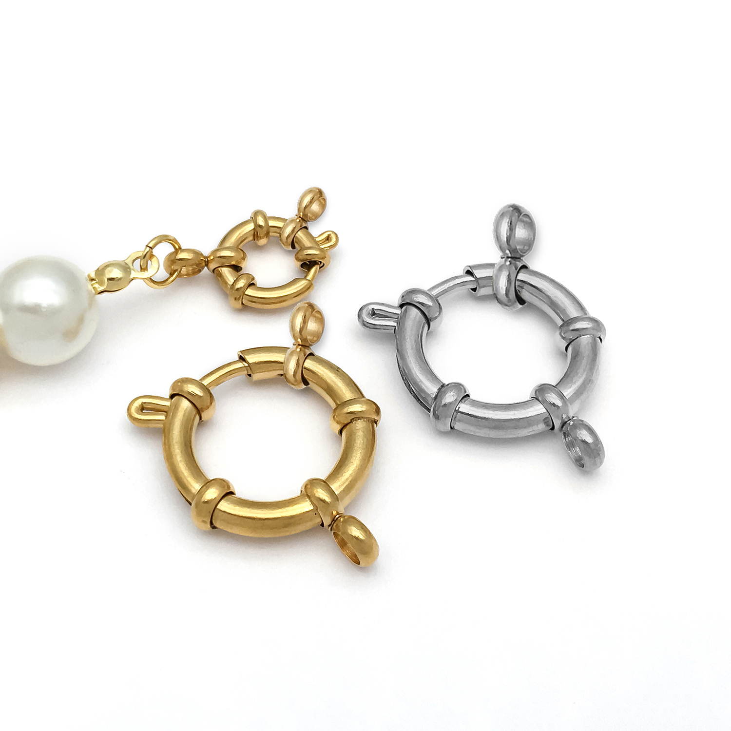 2pcs Stainless Steel Round Cla - Jewelry Making Materials 리뷰 및 가격